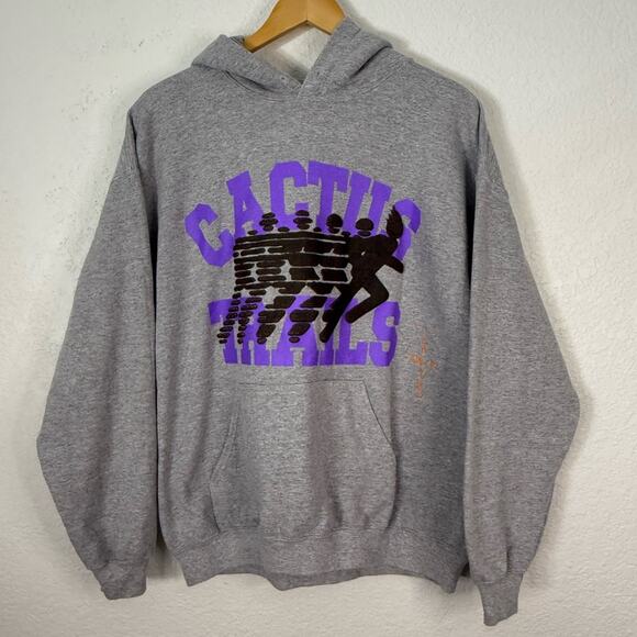 Cactus Jack Other - Travis Scott Cactus Jack Running Wild Varsity Hoodie Gray Streetwear Casual